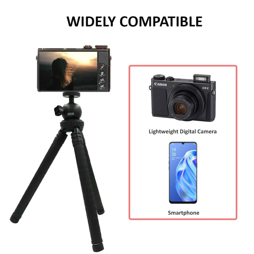 Vivitar 42" Fold Able Travel Tripod 360° Ball Head Rotation with Smart Phone Cradle and Wireless Remote