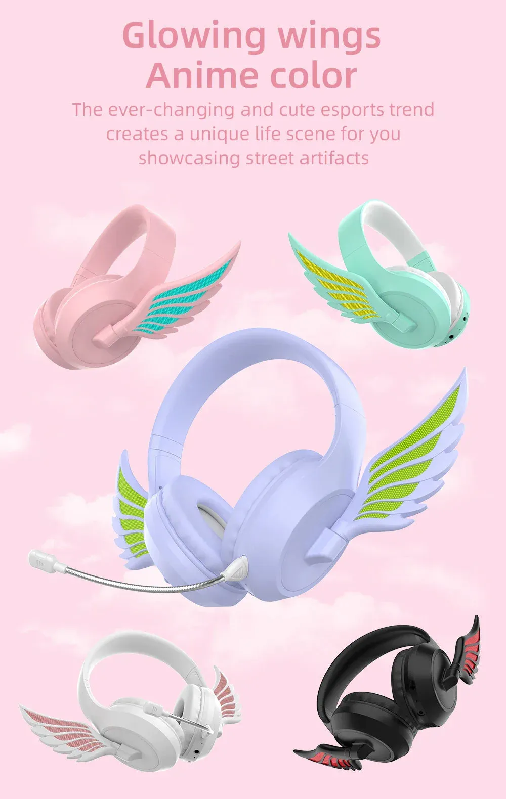 Winged LED Wireless Headphones