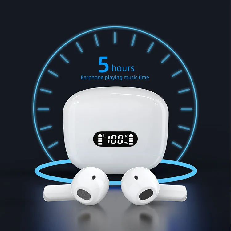 Wireless Earbuds Bluetooth 5.2 Light-Weight HiFi Stereo Headphones with LED Digital Display