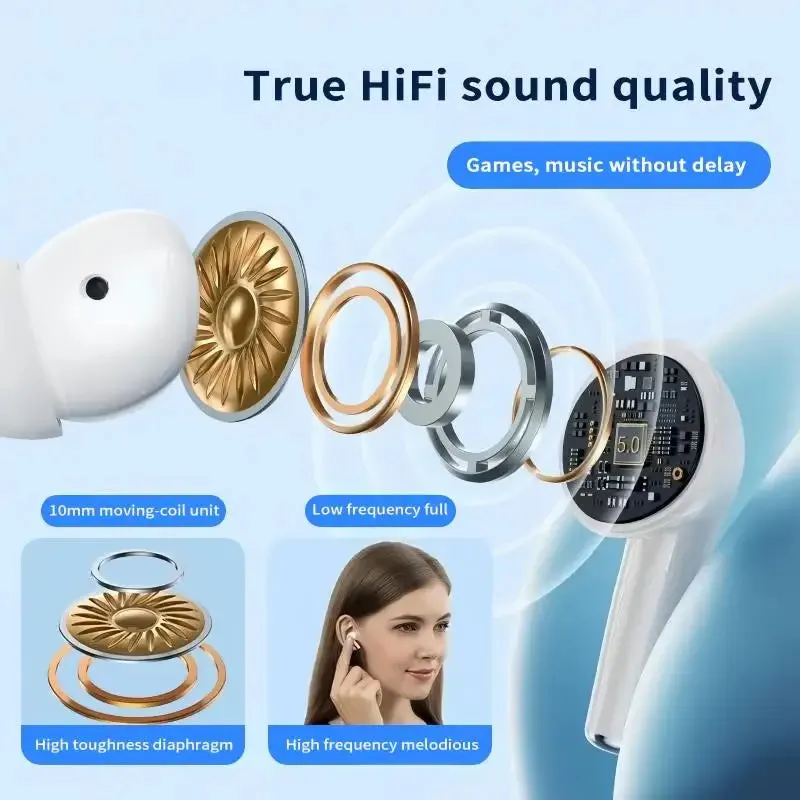 Wireless Earphones Bluetooth Headphones TWS Headsets Stereo Hifi Sport Headphones with Mic Noise Cancelling Headphones